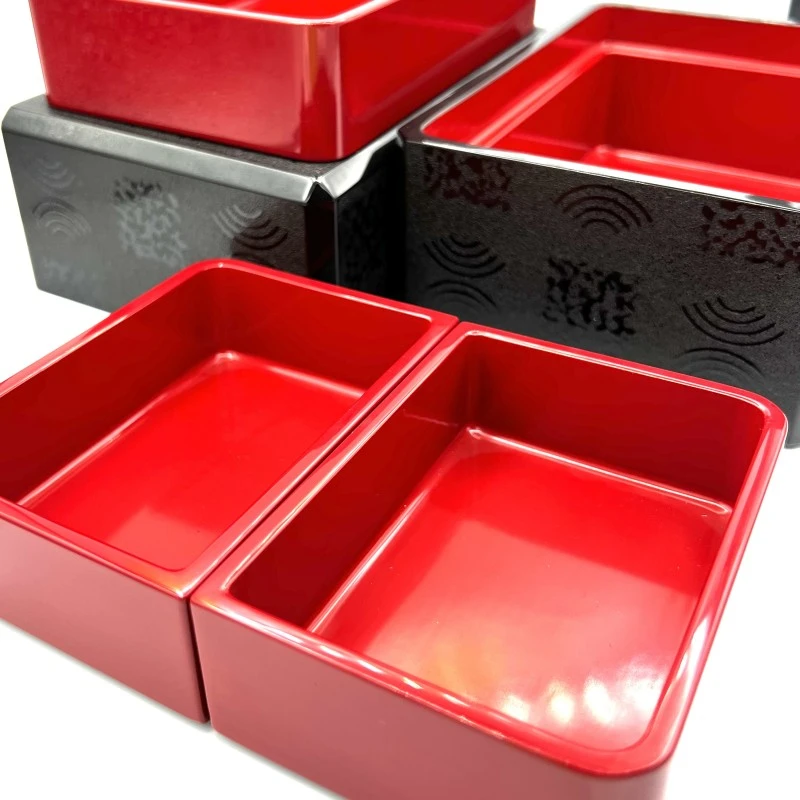 【送料無料】津軽塗　紋紗塗　二段弁当箱 2枚目