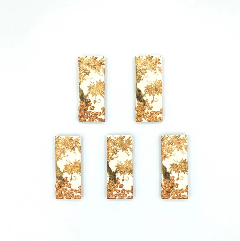 【送料無料】京焼　金彩紅葉箸置　5客セット