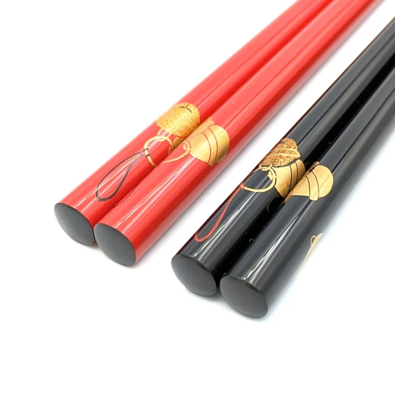 【送料無料】輪島塗　蒔絵箸　鈴　夫婦箸セット【桐箱入】 1枚目