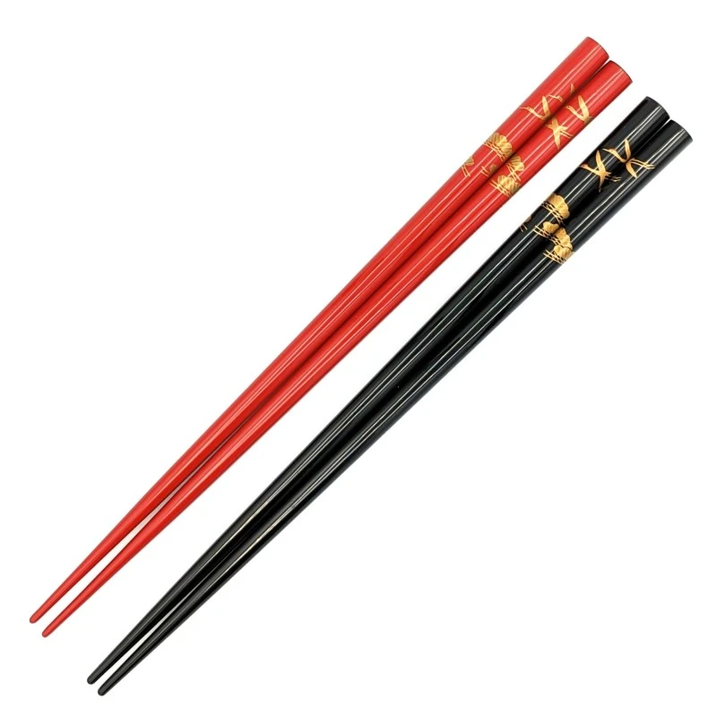 【送料無料】輪島塗　蒔絵箸　松に鶴　夫婦箸セット【桐箱入】 3枚目