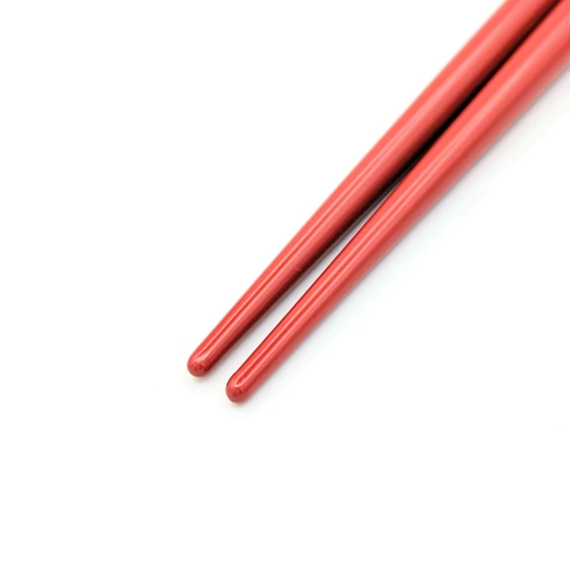輪島塗　蒔絵箸　波うさぎ（朱） 2枚目