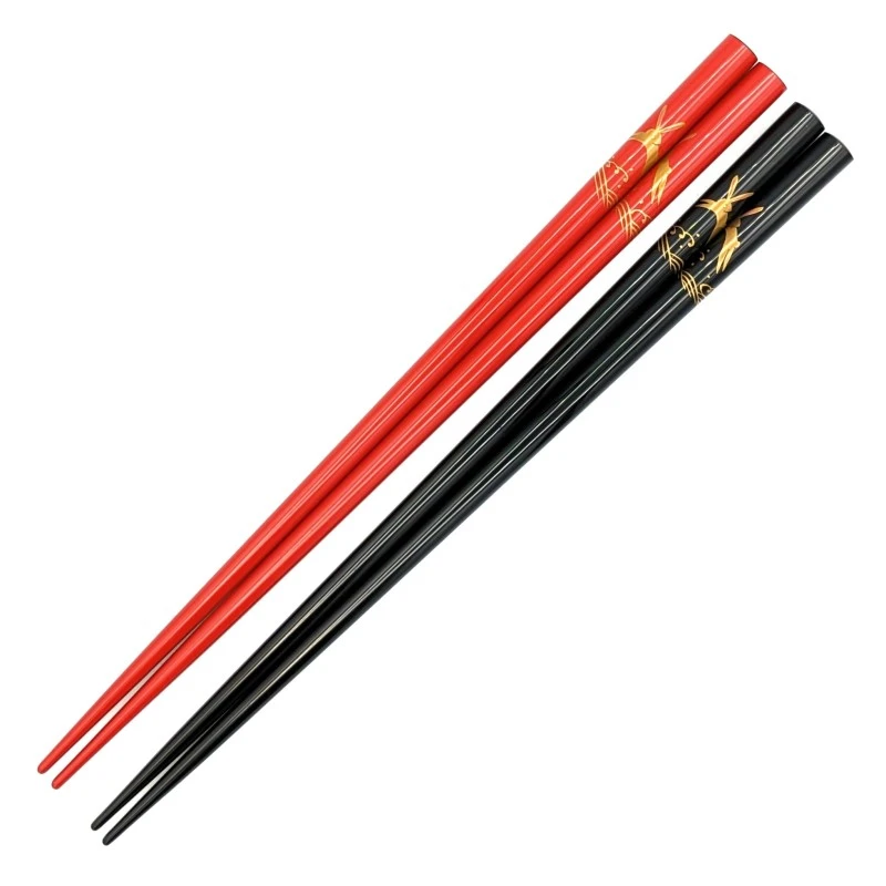 【送料無料】輪島塗　蒔絵箸　波うさぎ　夫婦箸セット【桐箱入】 3枚目
