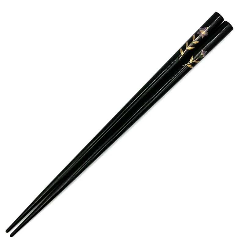 輪島塗　蒔絵箸　藤(黒) 3枚目