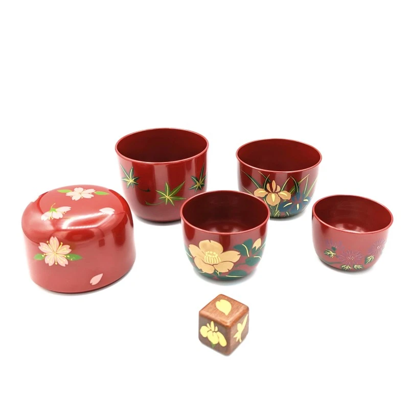 山中塗　宴遊盃　花合わせ 2枚目