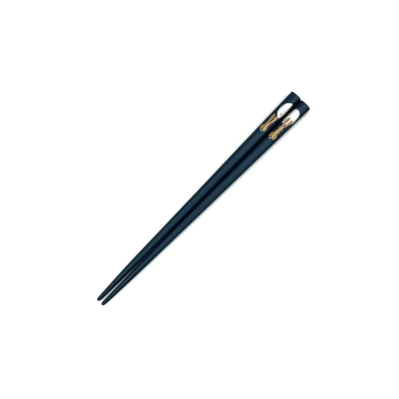 川連塗箸　月うさぎ　あさぎ16cm 3枚目