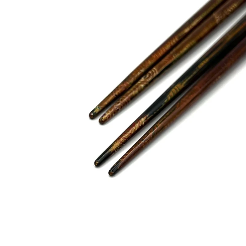 輪島塗　金唐川　夫婦箸セット(桐箱入) 1枚目
