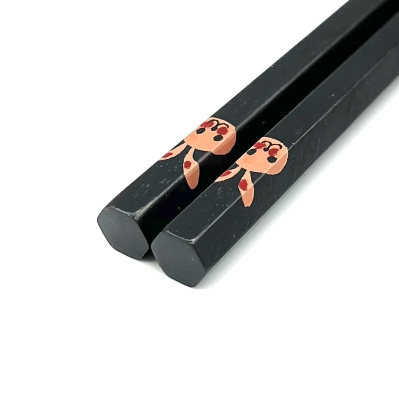 山中塗　六角箸　神代　うさぎ　19cm 2枚目