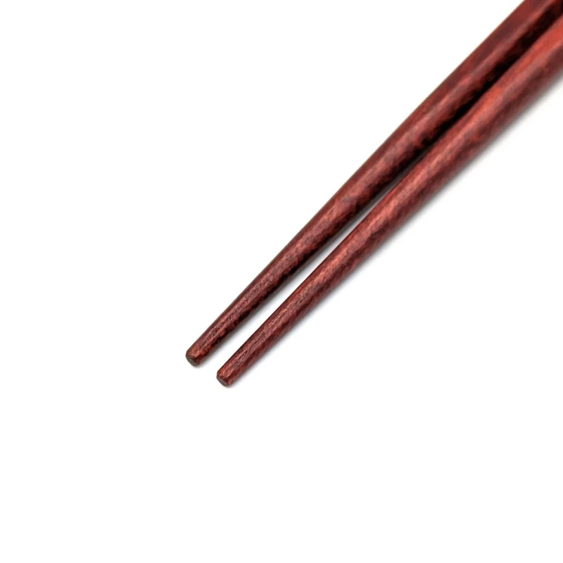 山中塗　六角箸　茜　おさんぽぞうさん　16.5cm 1枚目