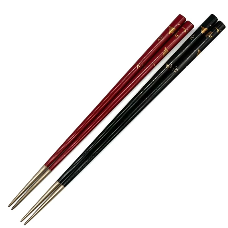 【送料無料】山中塗　浜千鳥蒔絵　夫婦箸セット【桐箱入】 3枚目