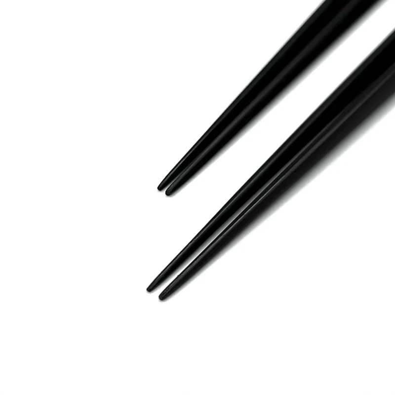 【送料無料】山中塗　縞黒檀三角三面青貝　夫婦箸セット【桐箱入】 1枚目