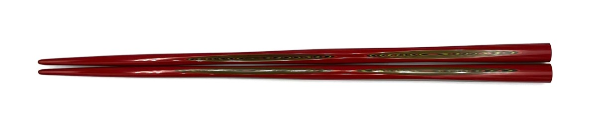 輪島塗　傘寿箸(朱)