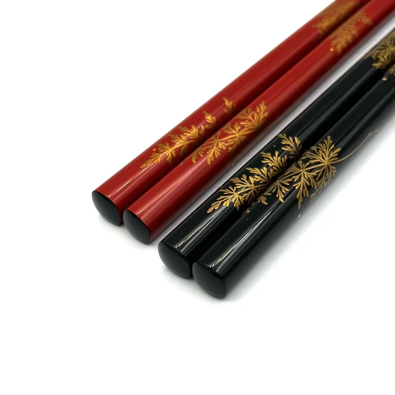 【送料無料】輪島塗　蒔絵箸　しのぶ　夫婦箸セット【桐箱入】 2枚目