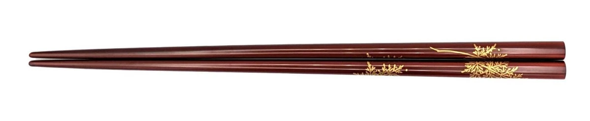 輪島塗　蒔絵箸　しのぶ（溜）