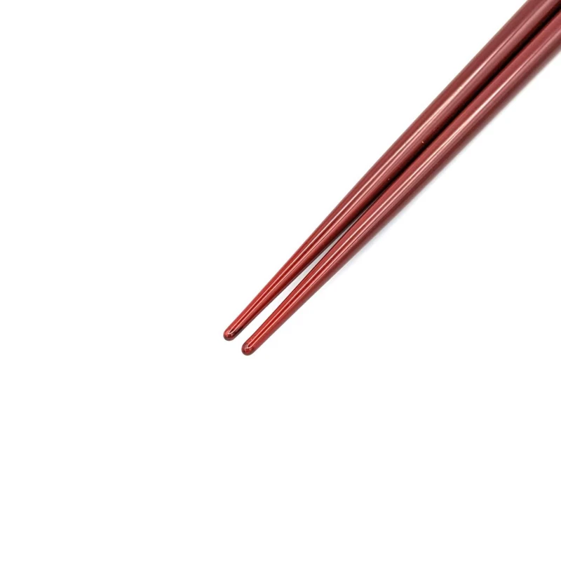 輪島塗　沈金箸　蝶（溜） 2枚目