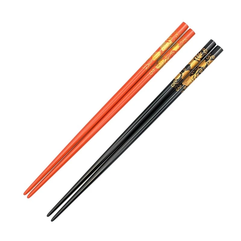 【送料無料】輪島塗　楕円唐草　夫婦箸セット【桐箱入】 3枚目