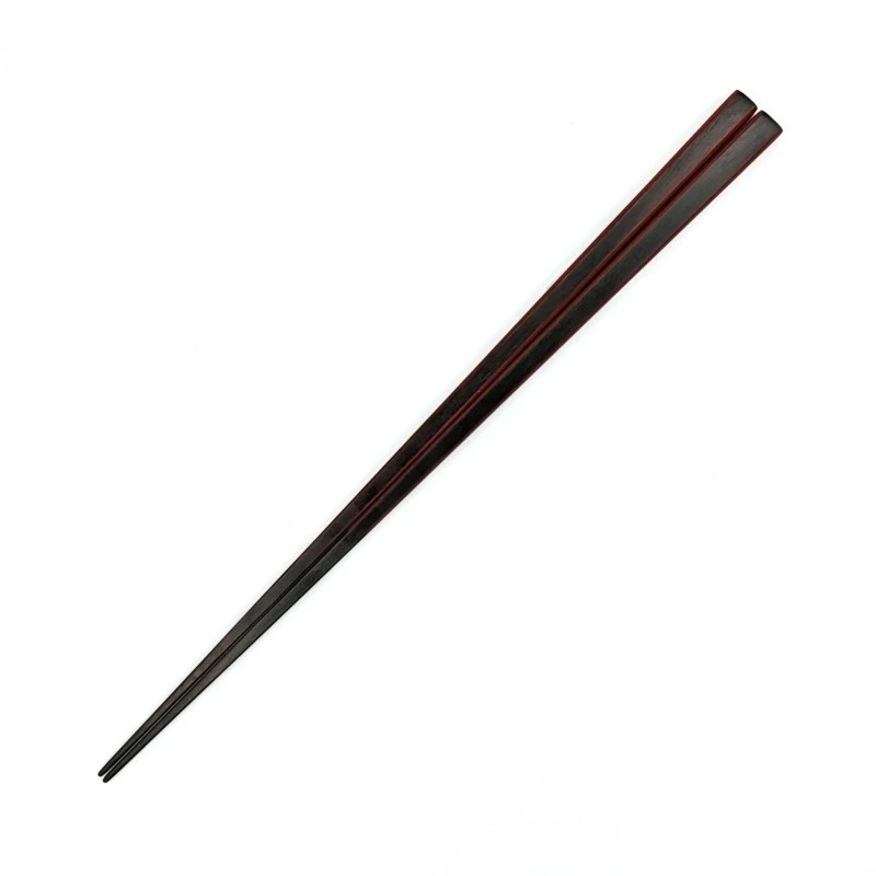 川連塗　縞黒檀　面彩箸　赤(中) 3枚目