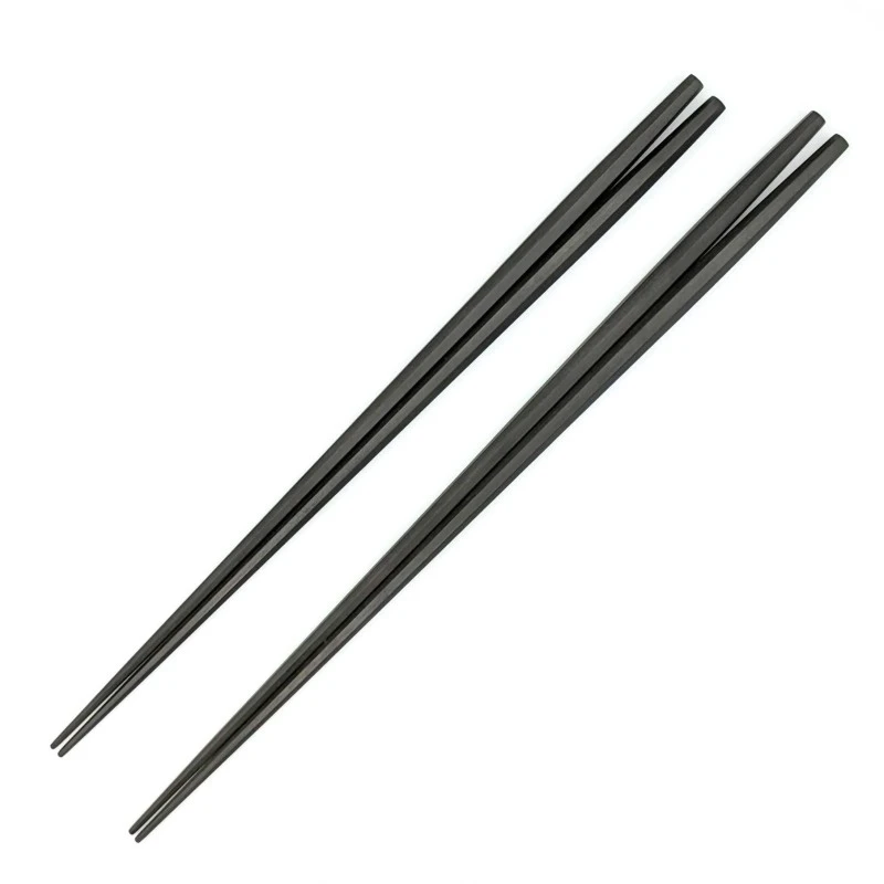 【送料無料】七角　利休　青黒檀　夫婦箸セット【桐箱入】 3枚目