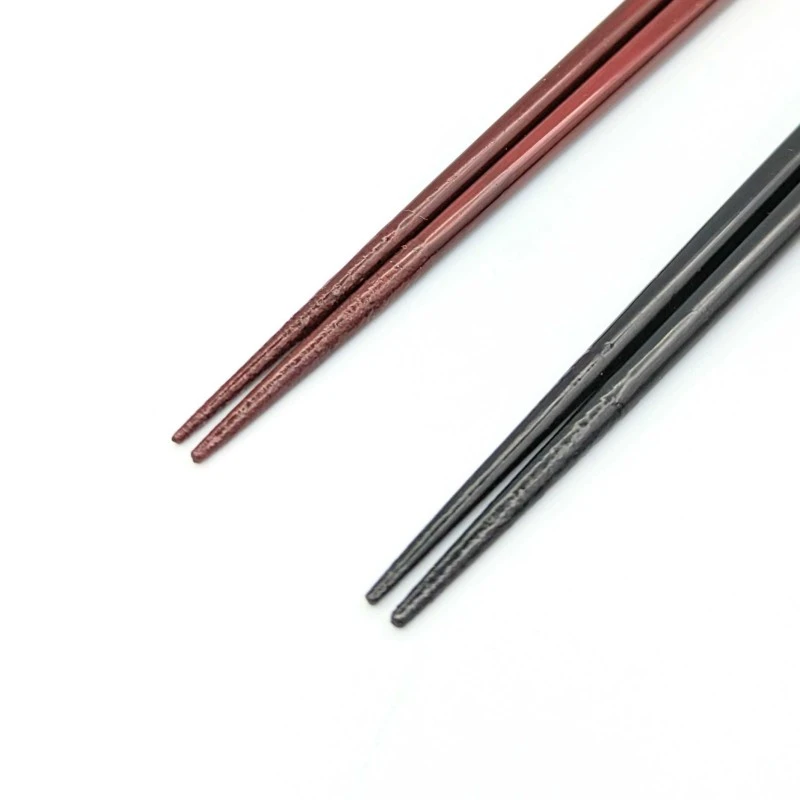 【送料無料】四角塗分先乾漆LGブルー　バイオレット　夫婦箸セット【桐箱入】 1枚目