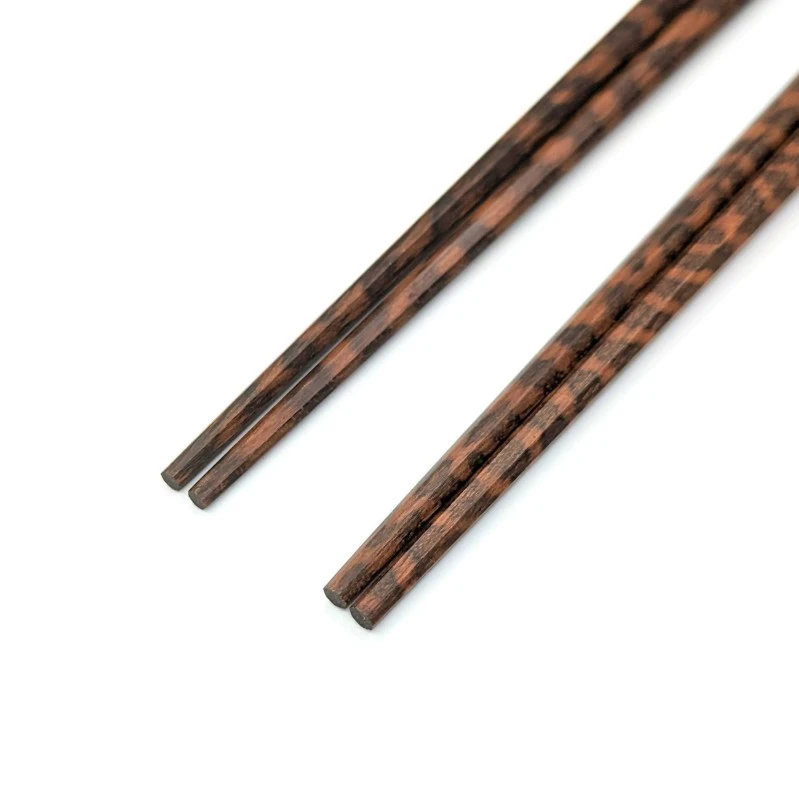 【送料無料】スネークウッド　七角天八　夫婦箸セット【桐箱入】 1枚目