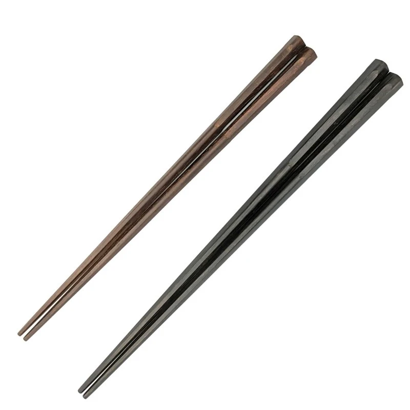 【送料無料】本黒檀　紫檀　剣　三角　夫婦箸セット【桐箱入】 3枚目