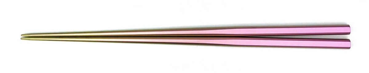 チタン箸　小判型　ピンク（大）