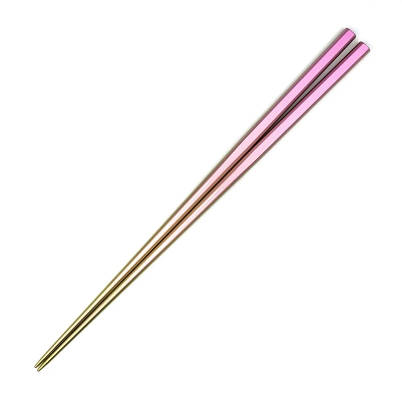 チタン箸　小判型　ピンク（大） 3枚目