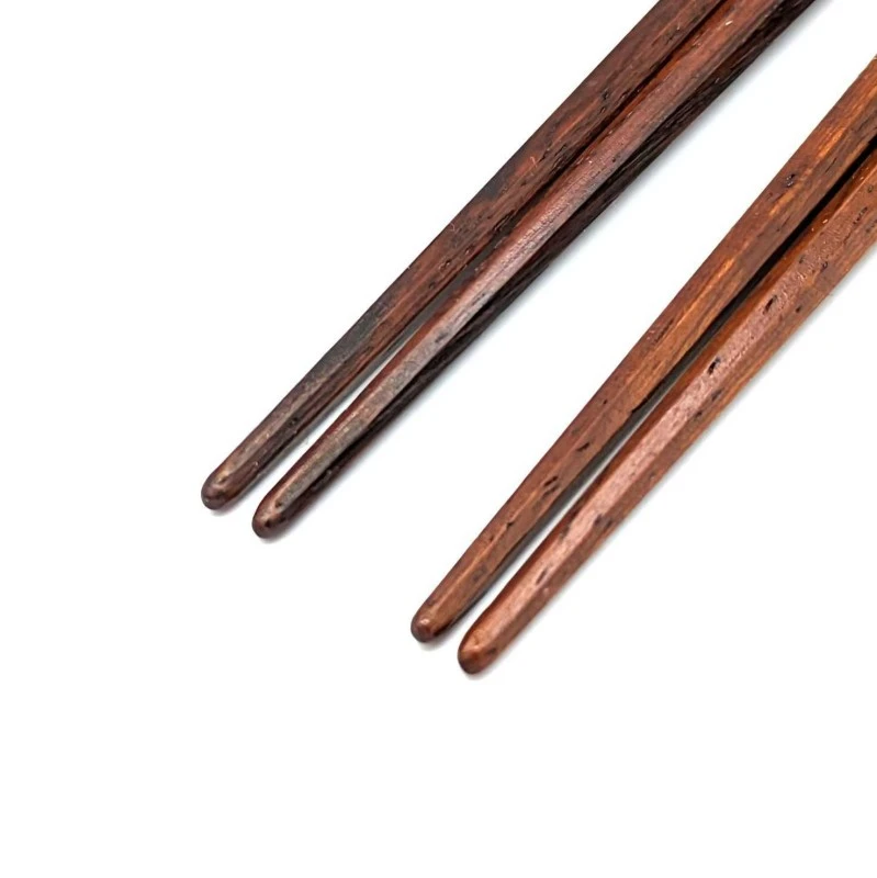 【送料無料】七角利休箸　紫鉄刀木　夫婦箸セット【桐箱入】 1枚目