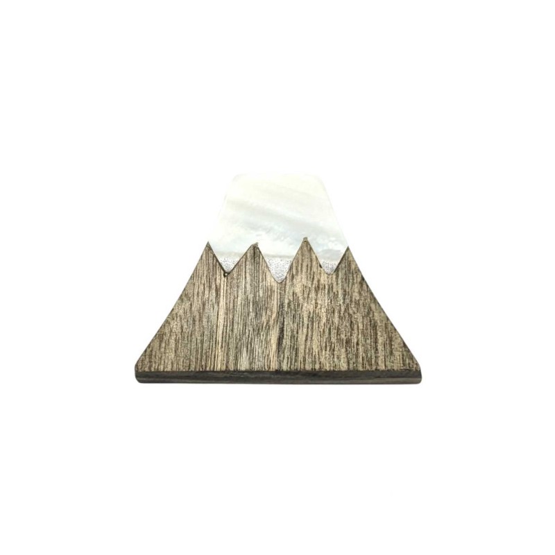 貝箸置　木×貝　富士山　グレー