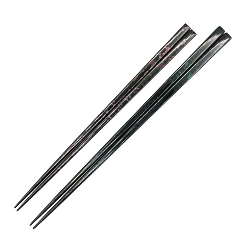 【送料無料】津軽塗箸　曜変天目　青/紫　夫婦箸セット【桐箱入】 3枚目