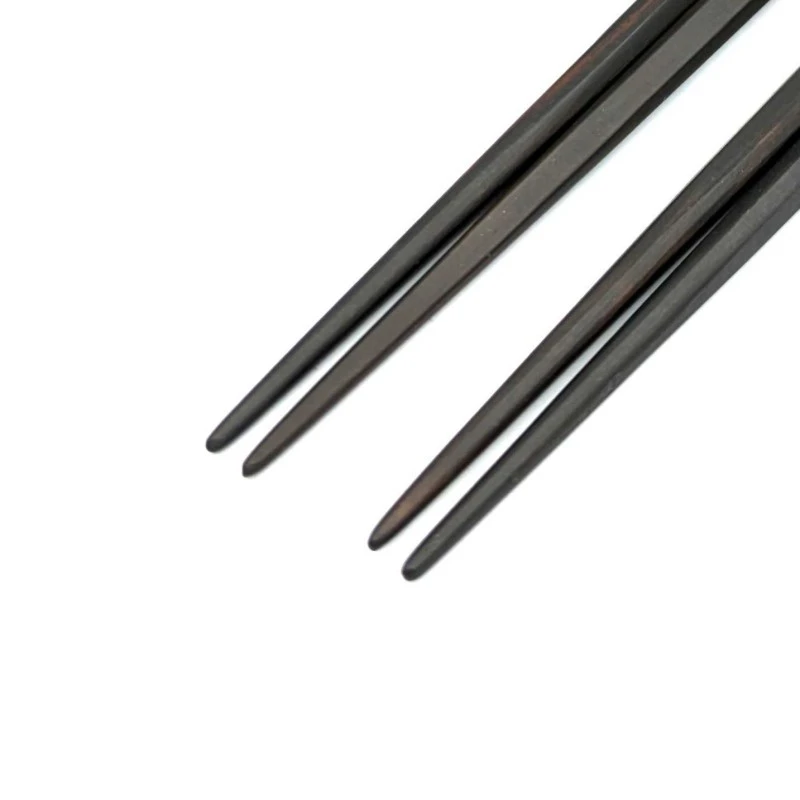 【送料無料】越前漆器　七角黒檀箸　天金・天銀　 夫婦箸セット【桐箱入】 1枚目