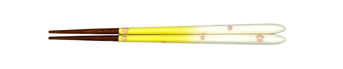 若狭塗箸　子供箸　日曜日のおでかけ(黄色)　18cm