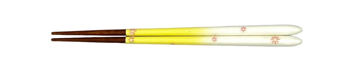 若狭塗箸　子供箸　日曜日のおでかけ(黄色)　18cm