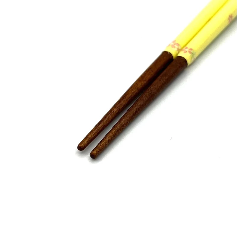 若狭塗箸　子供箸　日曜日のおでかけ(黄色)　18cm 1枚目