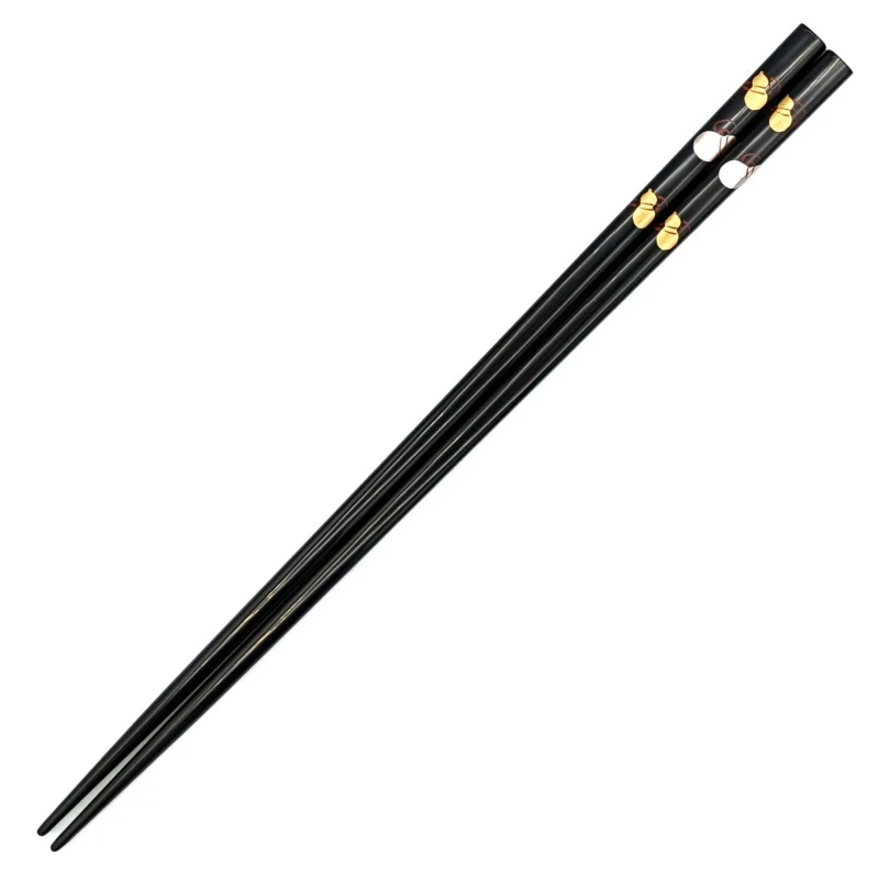越前漆器　六瓢箪蒔絵箸　黒漆(大) 3枚目