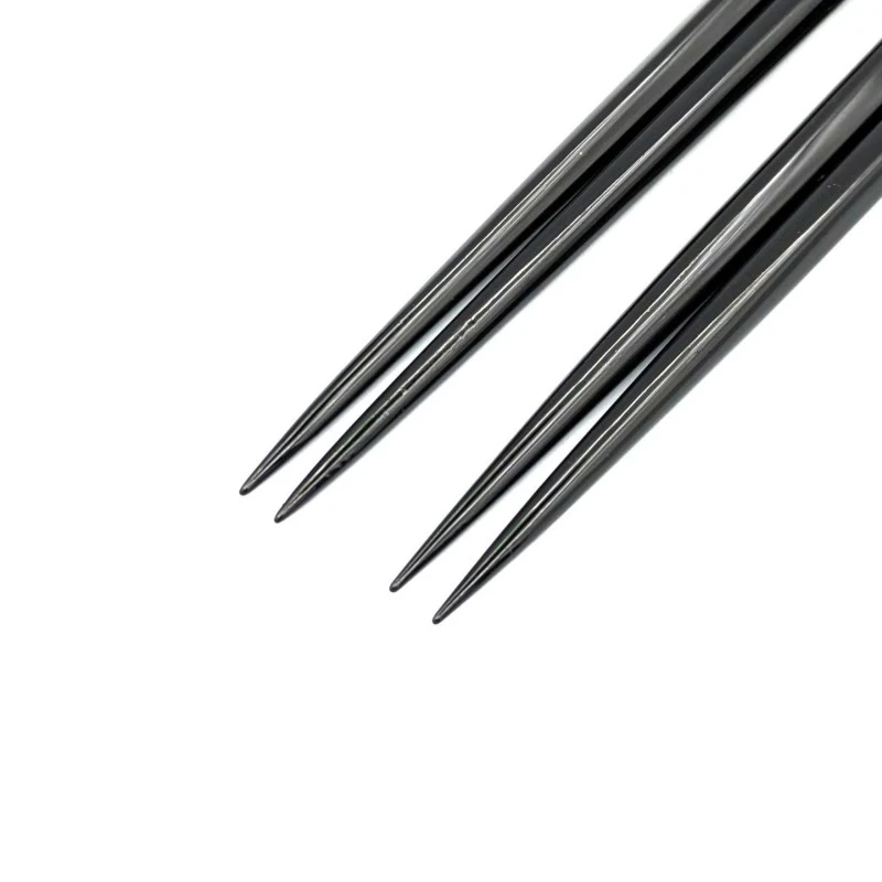 【送料無料】沈金　五角　忍　黒　夫婦箸セット【桐箱入】 1枚目
