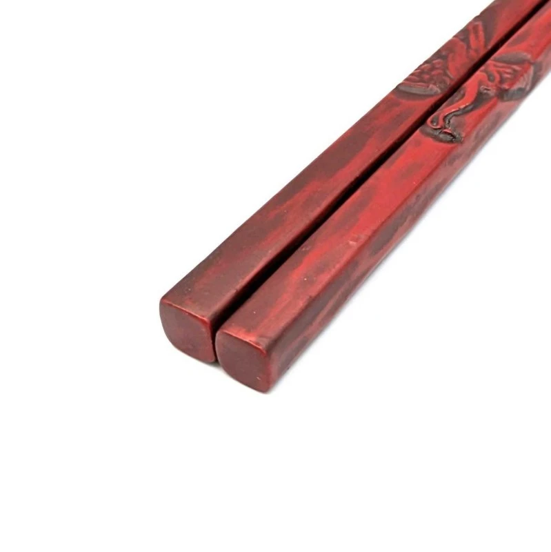 鎌倉彫　鶴　朱(中) 2枚目