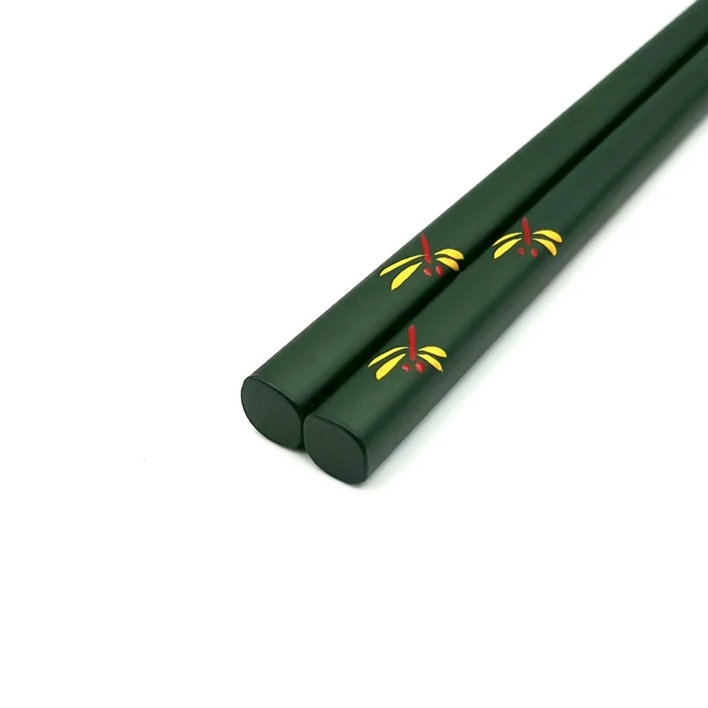 川連塗箸　トンボ　緑　14cm 2枚目