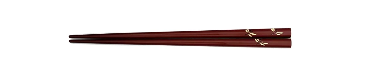 川連塗箸　トンボ　朱　16cm