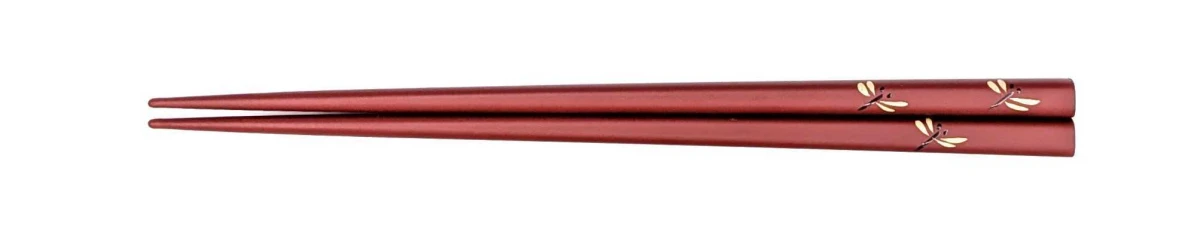 川連塗箸　トンボ　朱　18cm
