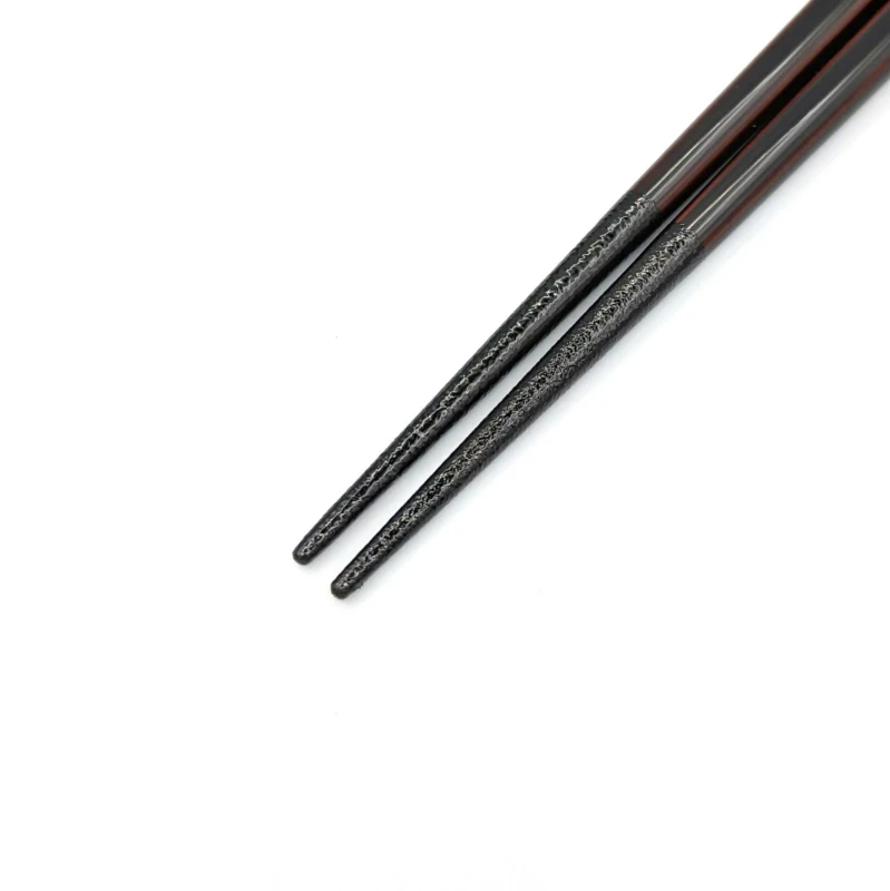 輪島蒔絵箸　日の出鶴　溜色(中) 1枚目