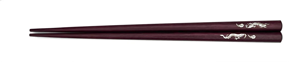 貝象嵌箸　昇龍　パープルハート(中)