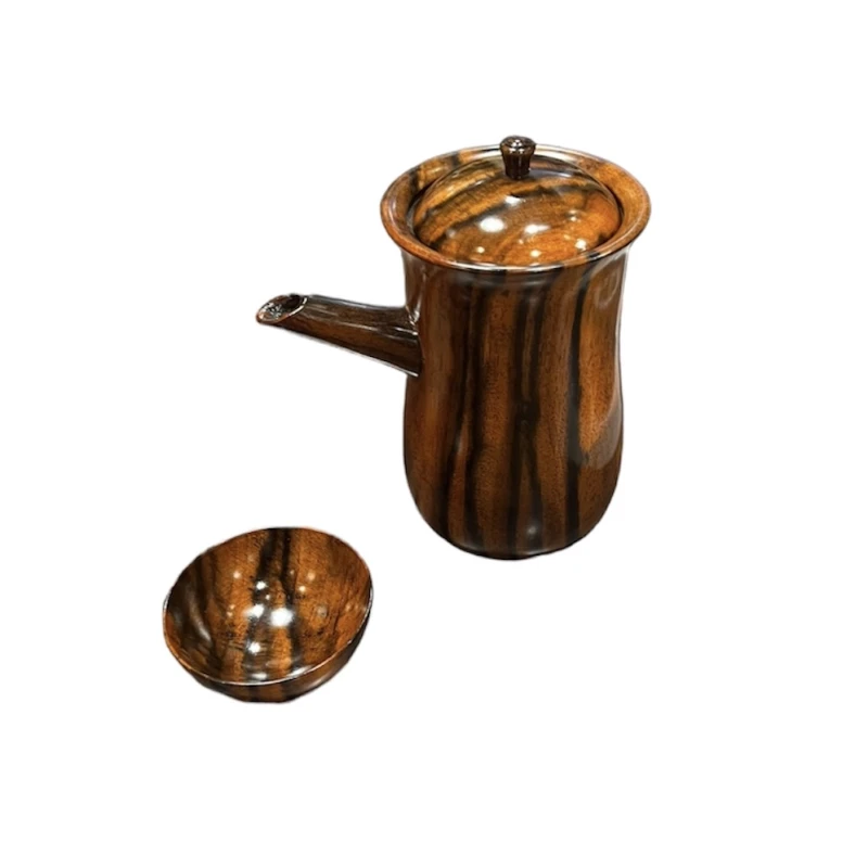 山中塗　黒柿造り　酒器