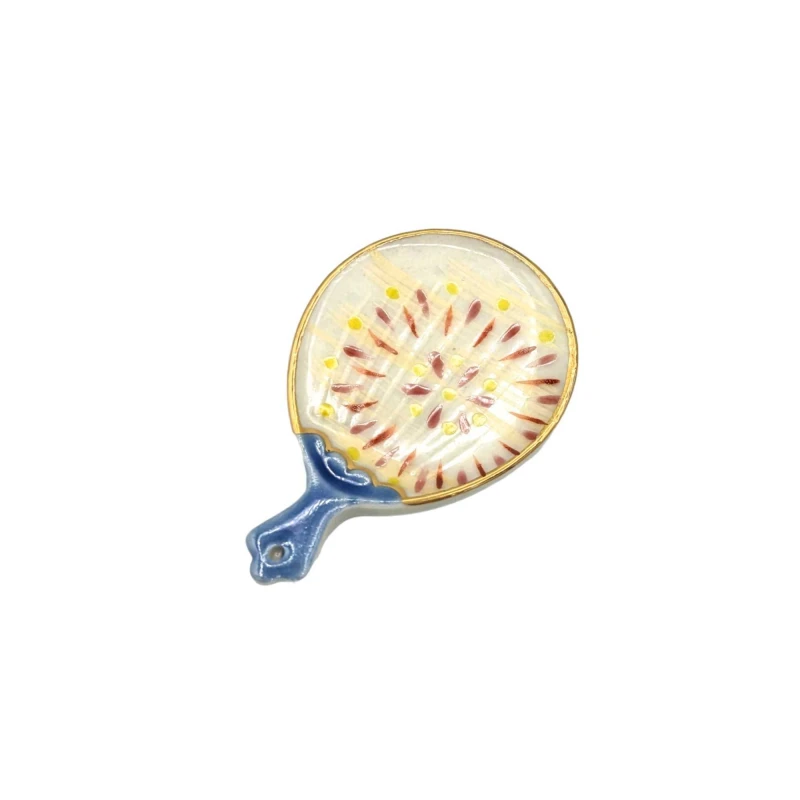 京焼　箸置　うちわ花火（赤・黄）