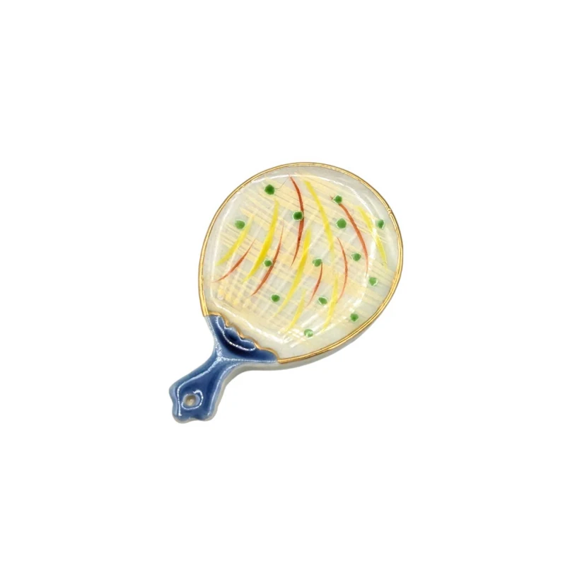 京焼　箸置　うちわ花火（黄・緑）