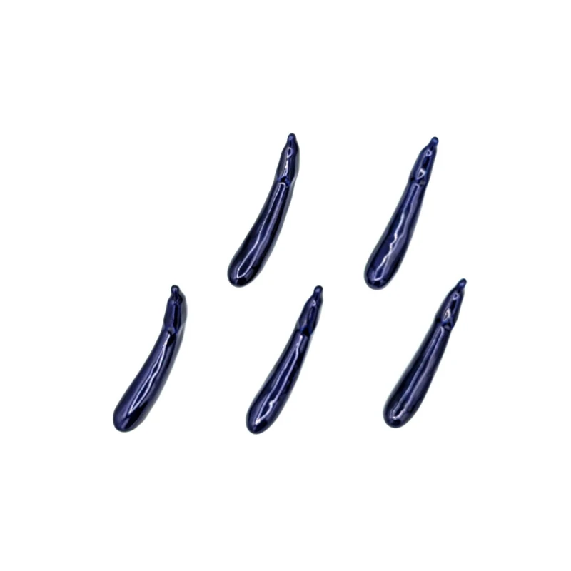 京焼　箸置　ルリ長ナスビ　5個セット