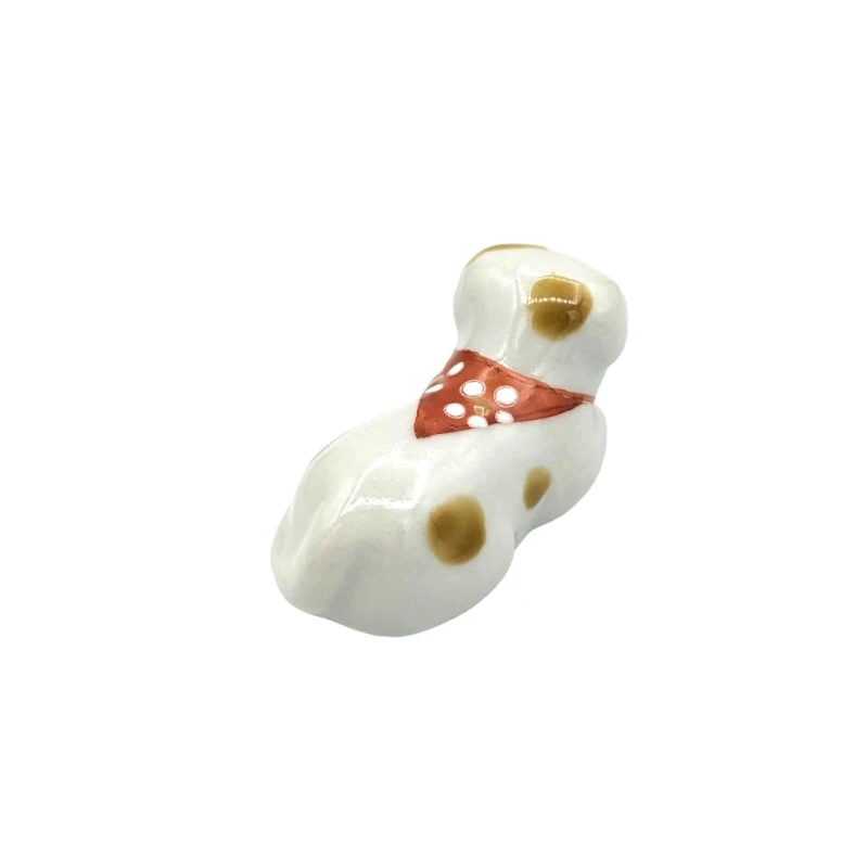 京焼　箸置　赤スタイ犬 2枚目