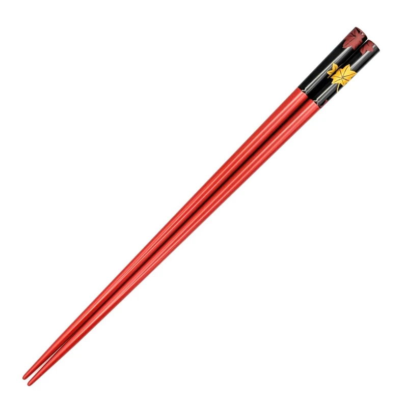 会津塗箸　塗分　紅葉(赤) 3枚目