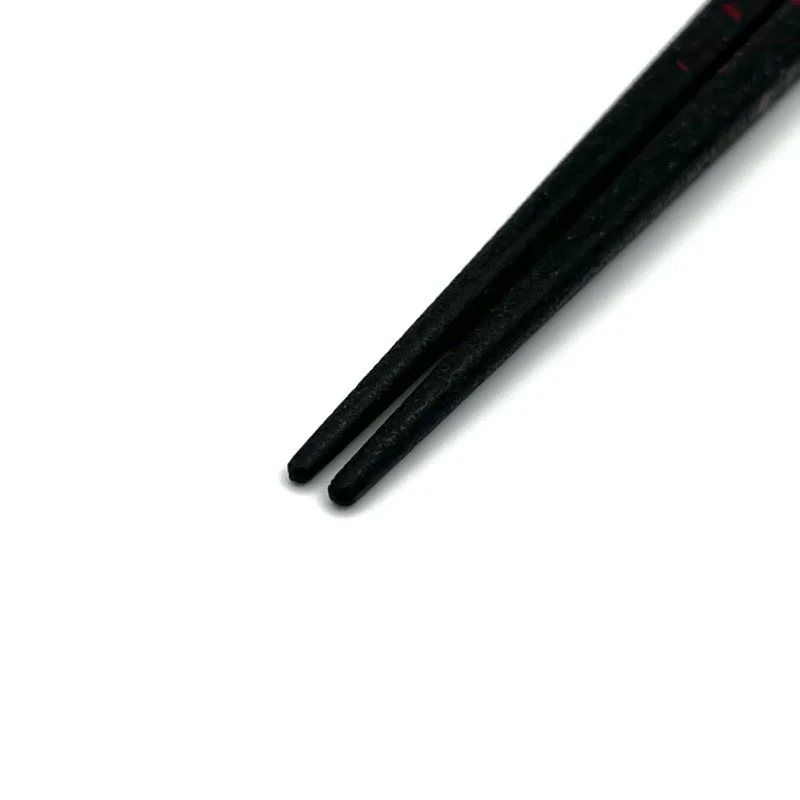 【送料無料】津軽塗　ヒバ紗蒔角箸（朱） 1枚目