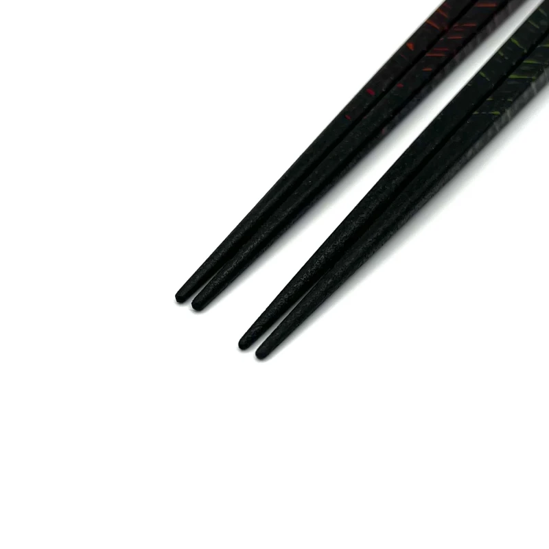 【送料無料】津軽塗　ヒバ紗蒔角箸　夫婦箸セット【桐箱入】 1枚目
