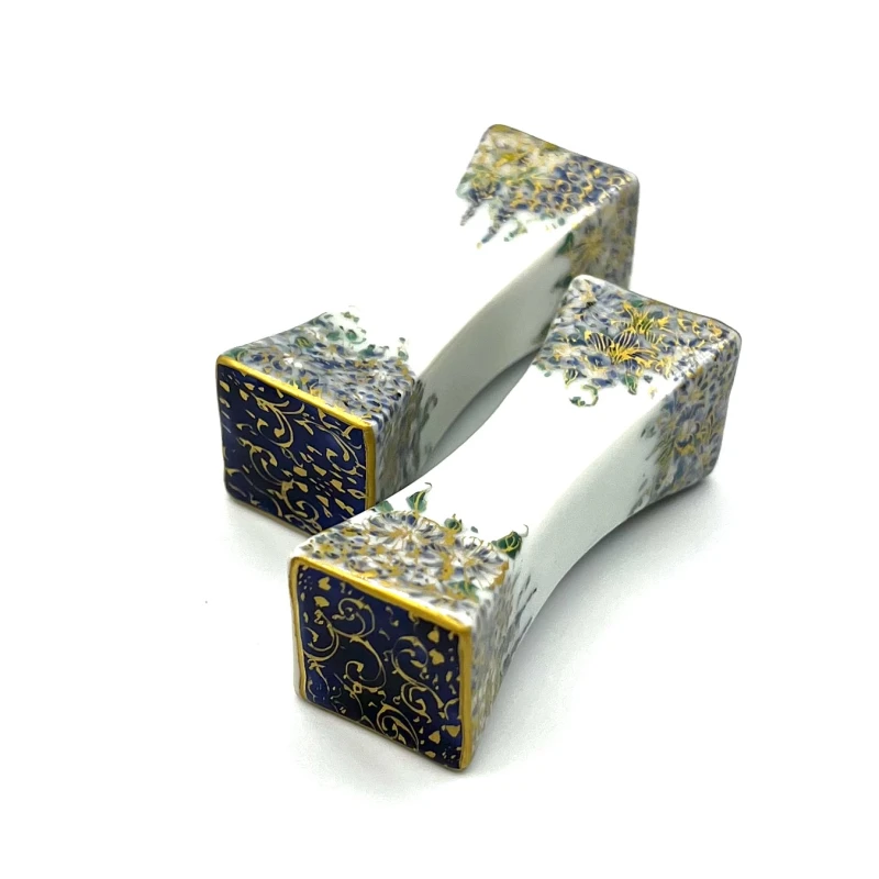 京焼　箸置　金彩青花簾　夫婦